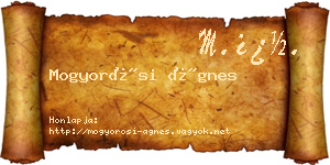 Mogyorósi Ágnes névjegykártya