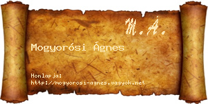 Mogyorósi Ágnes névjegykártya